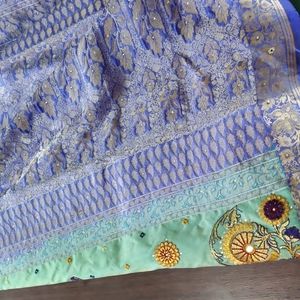 Blue silk Saari